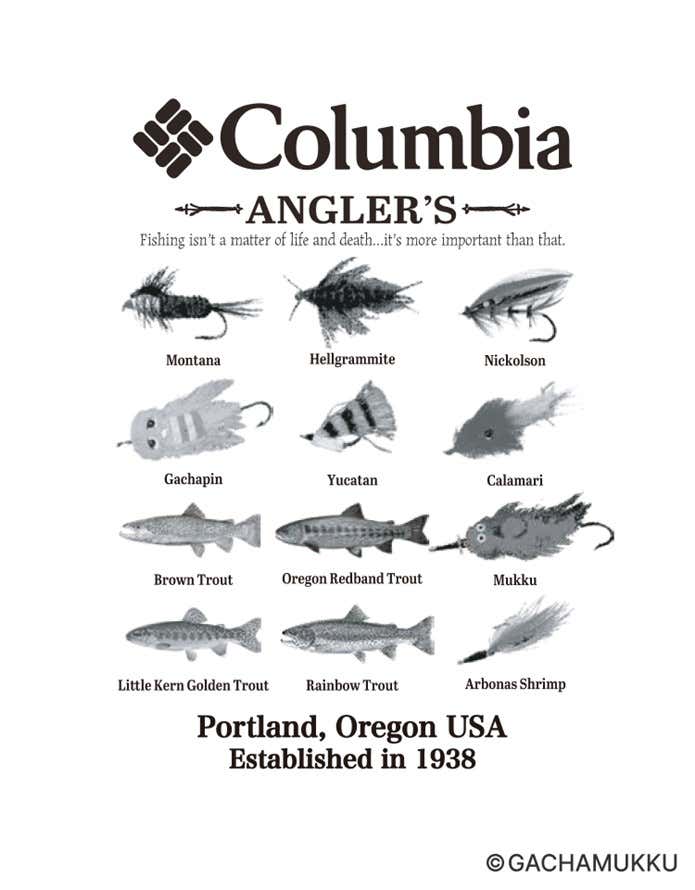 lure motif back print t-shirtのバックプリント