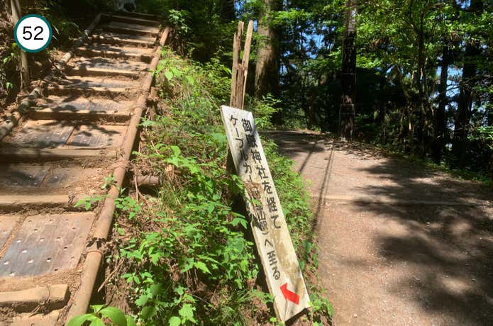 神社への分岐