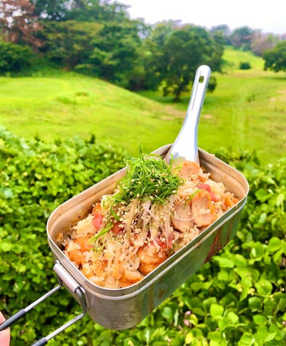唐揚げと梅の炊き込みご飯 全容