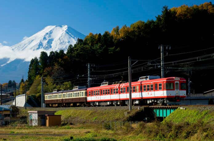  富士急行線と富士山