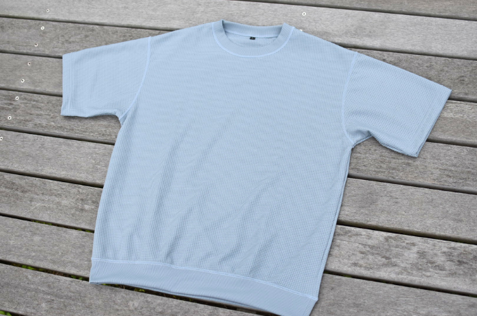 ワッフルクルーネック半袖Tシャツ