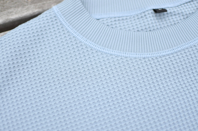 ワッフルクルーネック半袖Tシャツ_ワッフルアップ