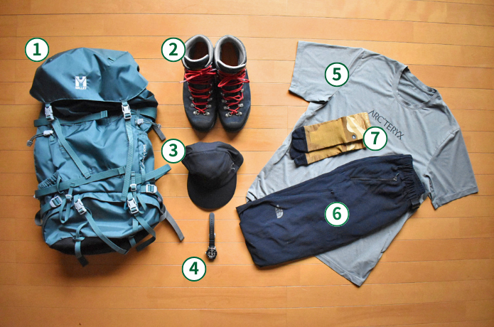 登山の基本の服装と装備品