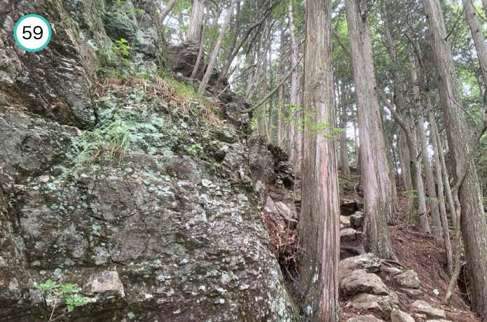 鋸山の岩場