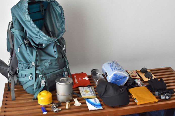 登山の持ち物の点検