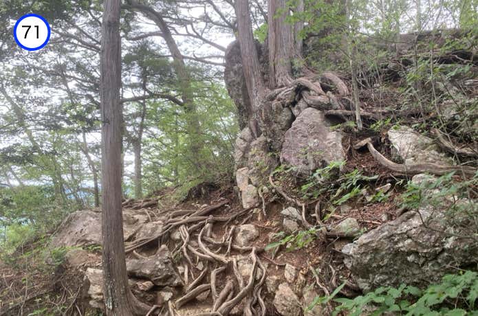 岩峰への登り