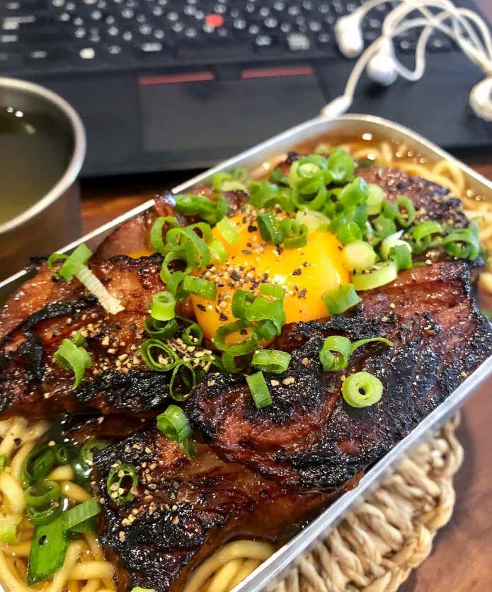メスティンで作った炙りチャーシュー麺