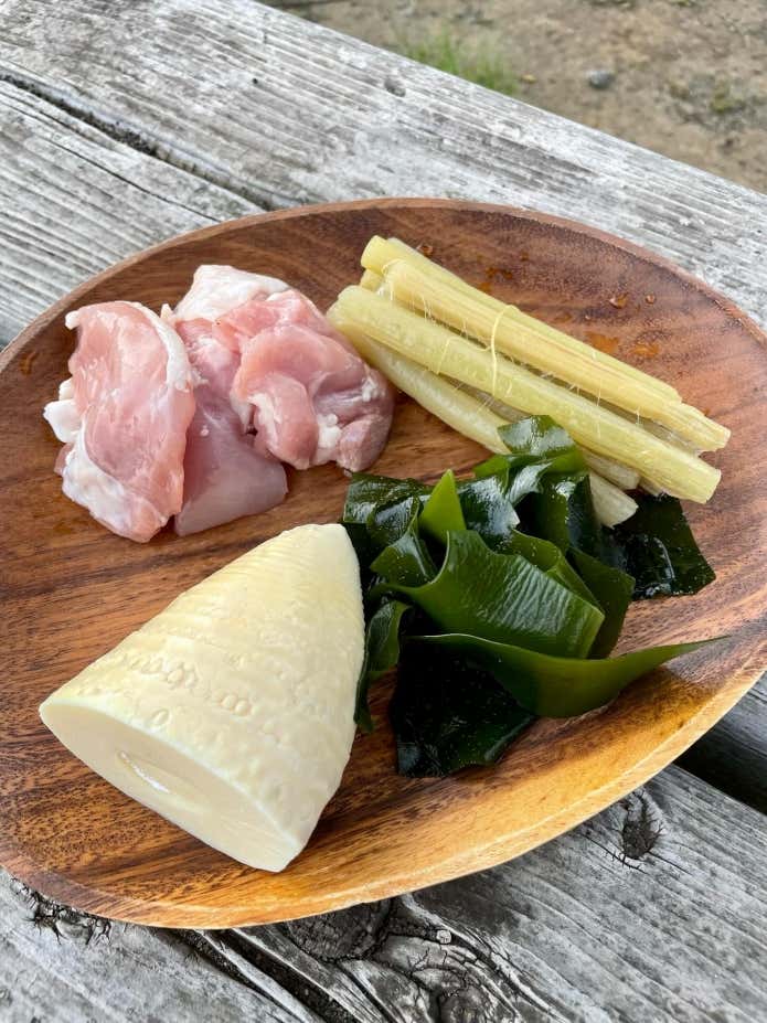 たけのことわかめの土佐煮 材料
