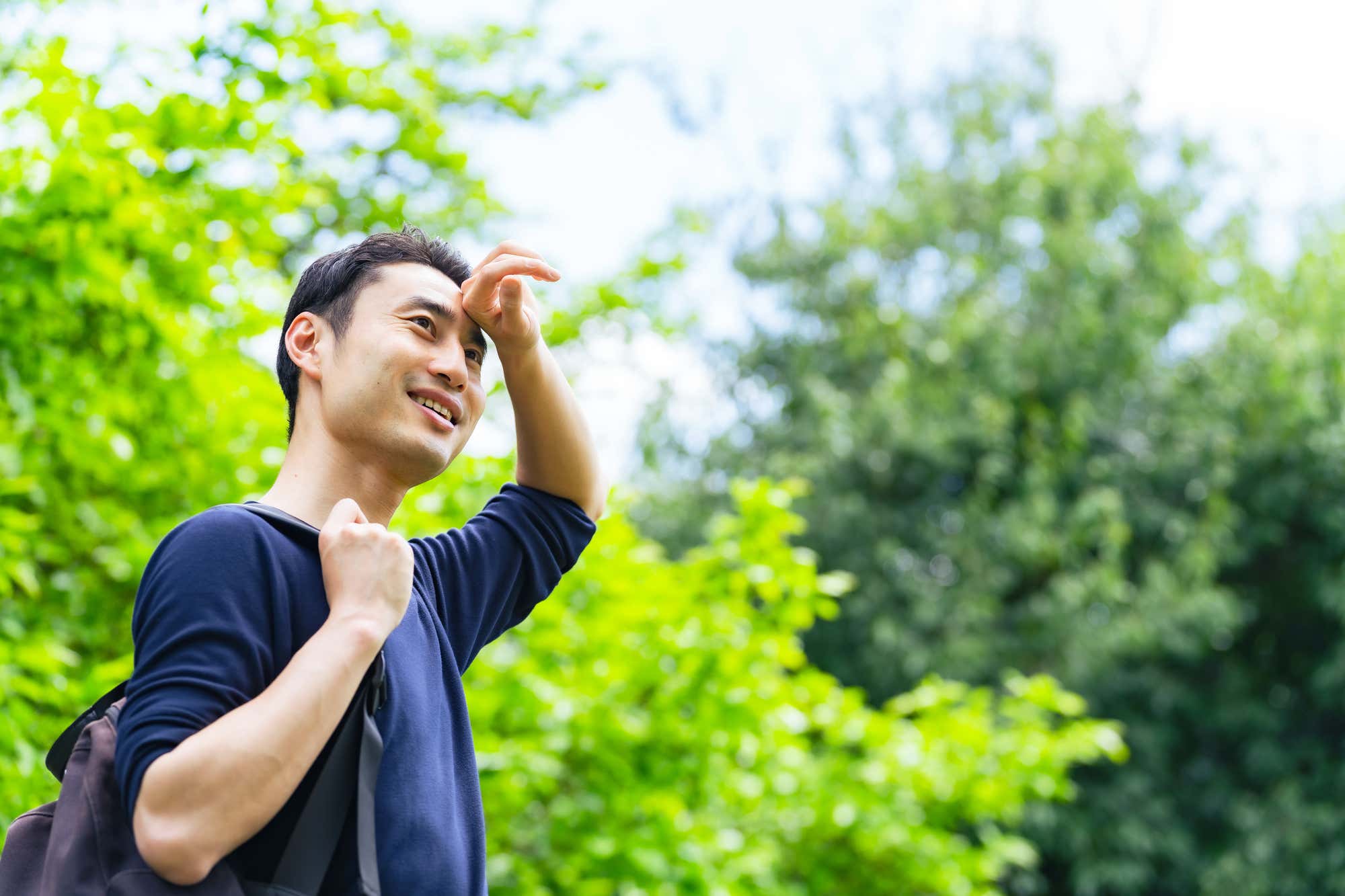 暑そうな男性