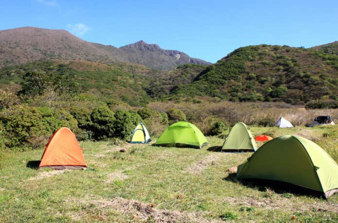 秋のくじゅう　坊がつるキャンプ場