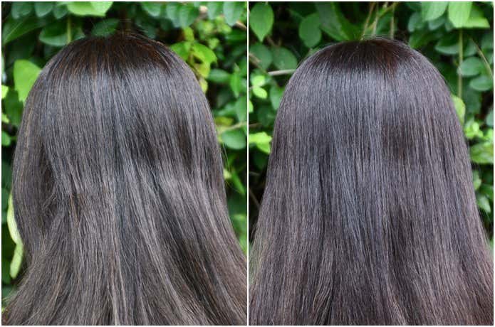 コードレスミニヘアアイロン CHI01を使った前・後の状態