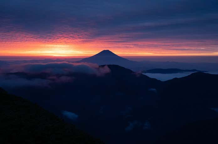ご来光と富士山