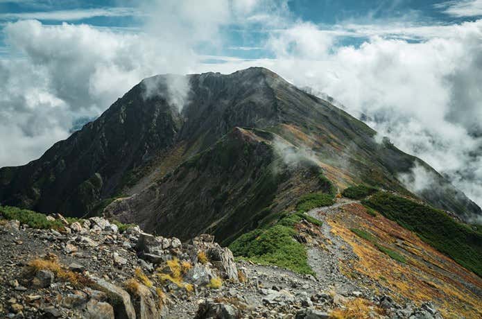 小赤石岳から望む赤石岳