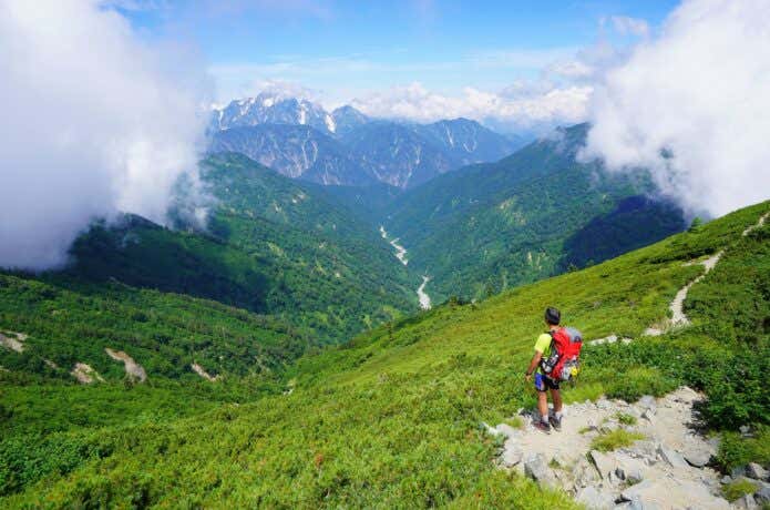 夏の登山者
