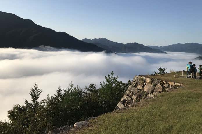 ▲竹田城跡からの雲海の様子