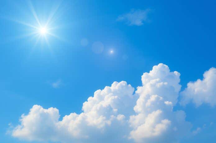 よく晴れた空