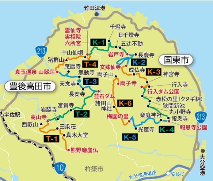 国東半島峯道ロングトレイル_マップ