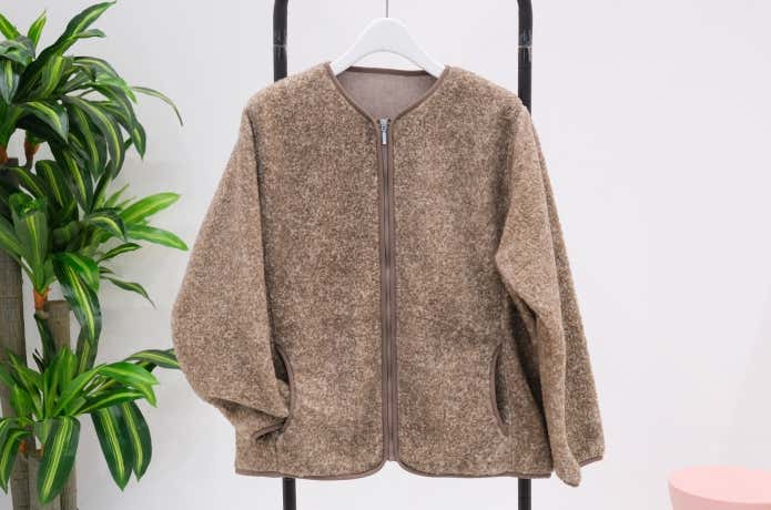 【1,500円】ボアフリースジップカーディガン(管理番号:47902)