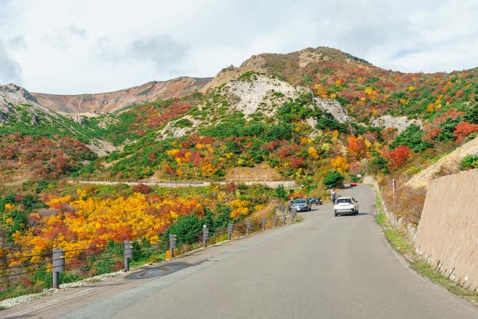 秋の紅葉シーズンは1年で最も観光客が訪れる。