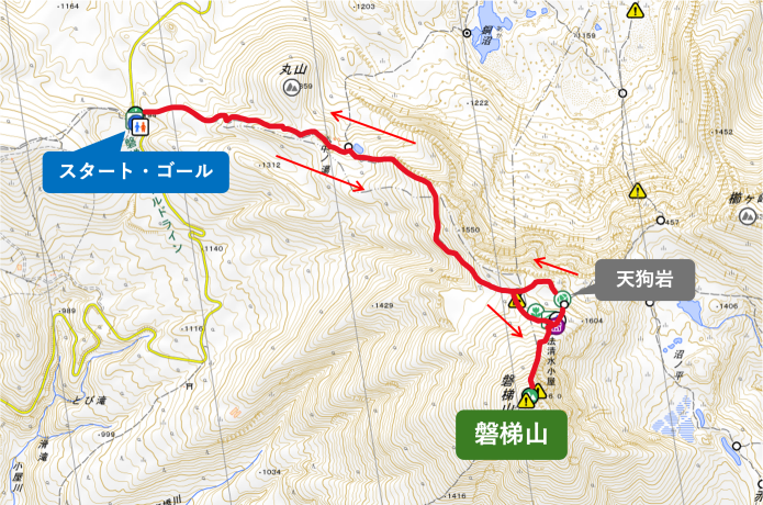 低山トラベラーおすすめの磐梯山の登山コースマップ