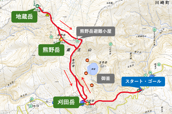 低山トラベラーおすすめの蔵王の登山コースマップ